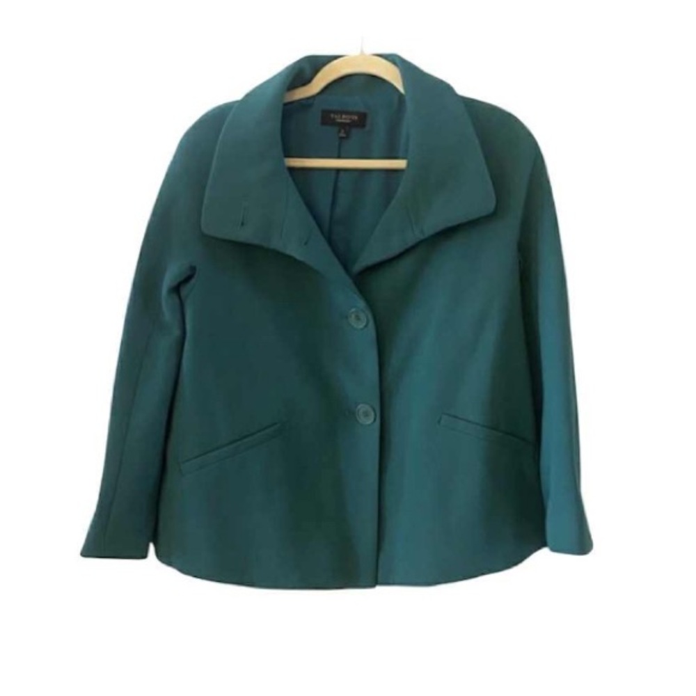 Talbots Teal Pea Coat for Women size 6 wool blend